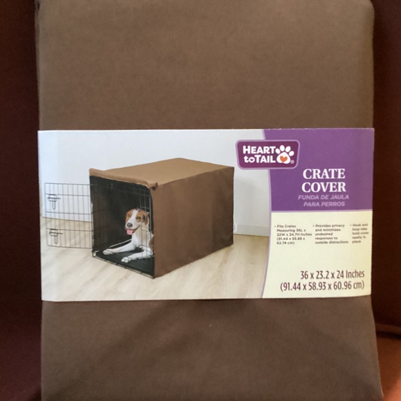 Heart To Tail Crate Cover Brown Color NEW - Picture 4 of 8